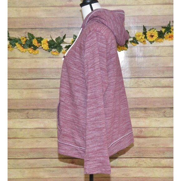 Sonoma Ladies Red Zip Up Hooded Jacket Size XL Sherpa Lining Long Sleeve Pockets - Picture 9 of 14